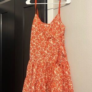 Floral Orange Mini Dress